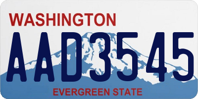 WA license plate AAD3545