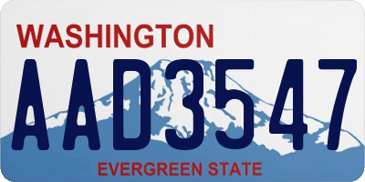 WA license plate AAD3547