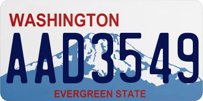 WA license plate AAD3549