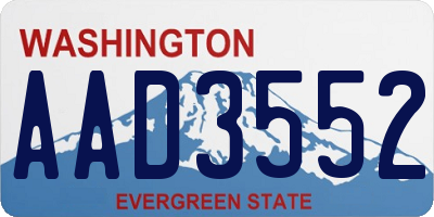 WA license plate AAD3552