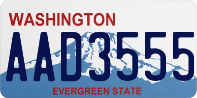 WA license plate AAD3555