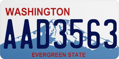 WA license plate AAD3563