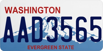 WA license plate AAD3565