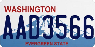 WA license plate AAD3566