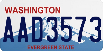 WA license plate AAD3573