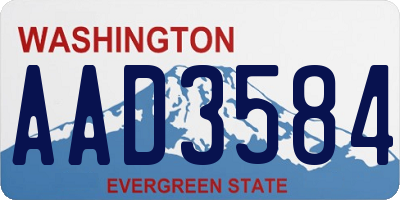WA license plate AAD3584