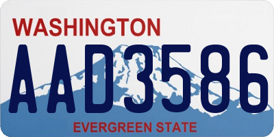 WA license plate AAD3586