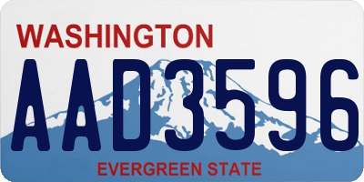 WA license plate AAD3596