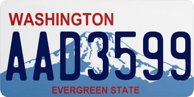 WA license plate AAD3599