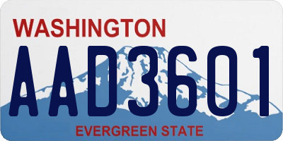 WA license plate AAD3601