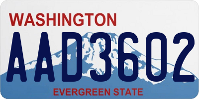 WA license plate AAD3602