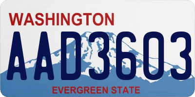 WA license plate AAD3603