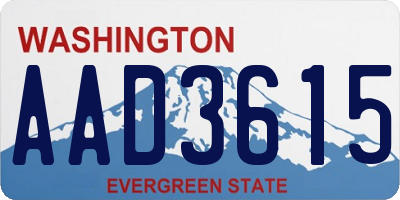 WA license plate AAD3615