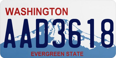 WA license plate AAD3618