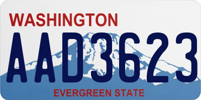 WA license plate AAD3623