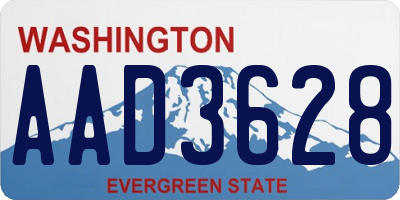 WA license plate AAD3628