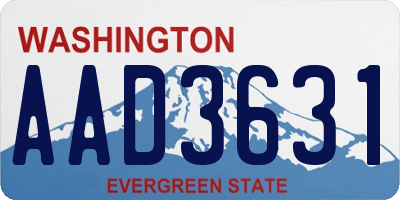 WA license plate AAD3631
