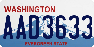 WA license plate AAD3633