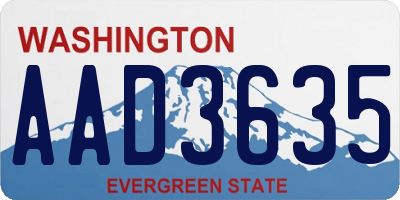 WA license plate AAD3635