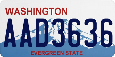WA license plate AAD3636