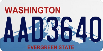 WA license plate AAD3640