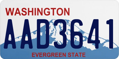 WA license plate AAD3641