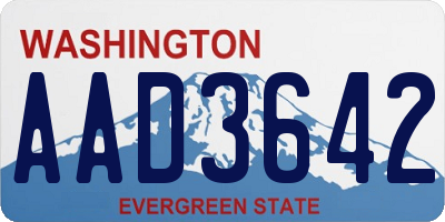 WA license plate AAD3642