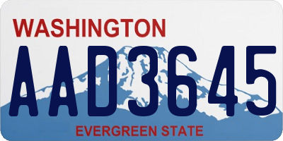 WA license plate AAD3645