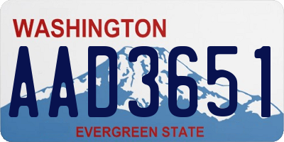 WA license plate AAD3651