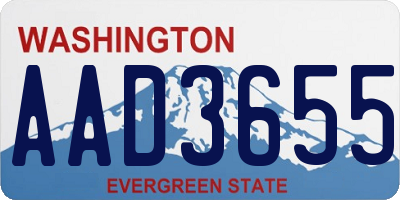 WA license plate AAD3655