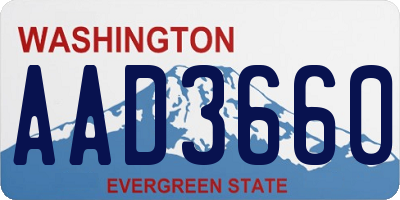 WA license plate AAD3660