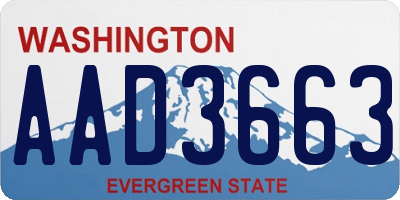 WA license plate AAD3663
