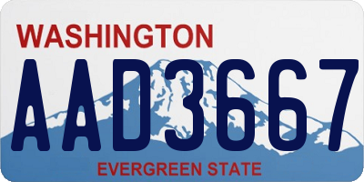 WA license plate AAD3667