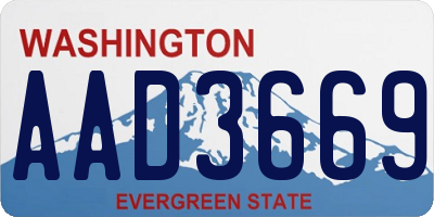 WA license plate AAD3669