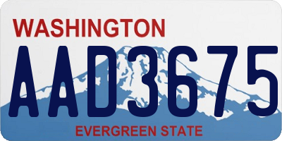 WA license plate AAD3675