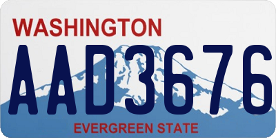 WA license plate AAD3676