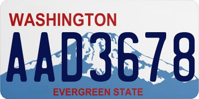 WA license plate AAD3678