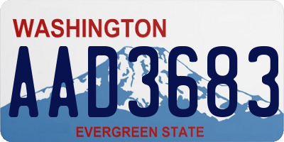 WA license plate AAD3683