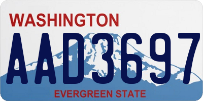 WA license plate AAD3697