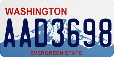 WA license plate AAD3698