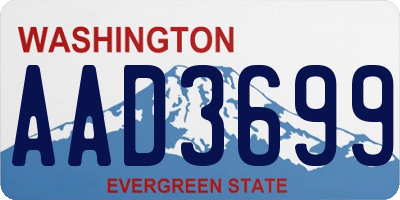 WA license plate AAD3699