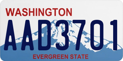 WA license plate AAD3701