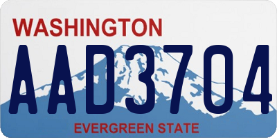 WA license plate AAD3704