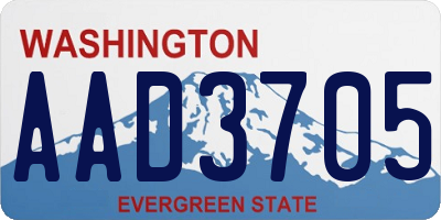 WA license plate AAD3705