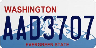 WA license plate AAD3707
