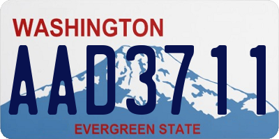 WA license plate AAD3711