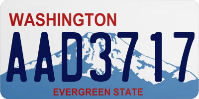 WA license plate AAD3717