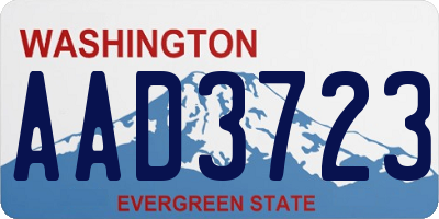 WA license plate AAD3723