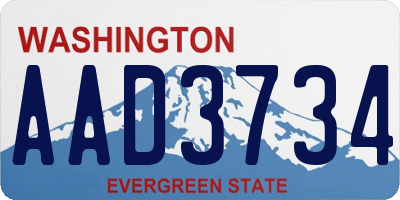 WA license plate AAD3734