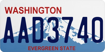 WA license plate AAD3740